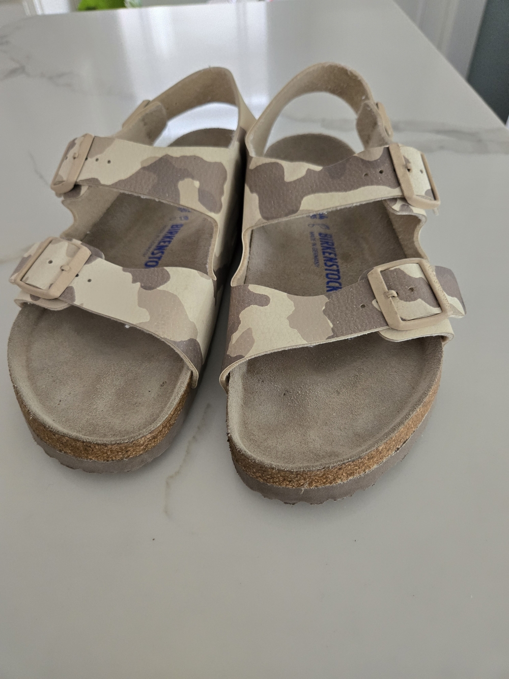 Beige Camo Men's Two-Strap Sandals